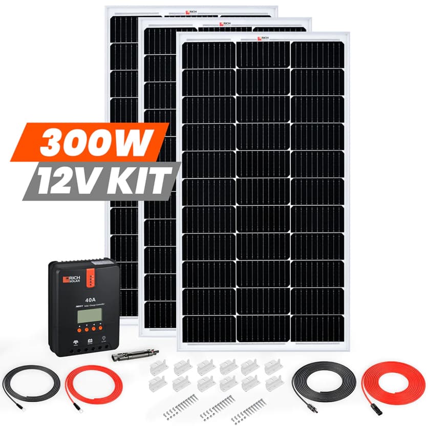 Rich Solar 300 Watt Solar Kit with 40A MPPT Charge Controller