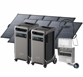 2x Anker SOLIX F3800 12 kW Double Power Hub Home Backup Kit with 2x 400W Bifacial Solar Panels