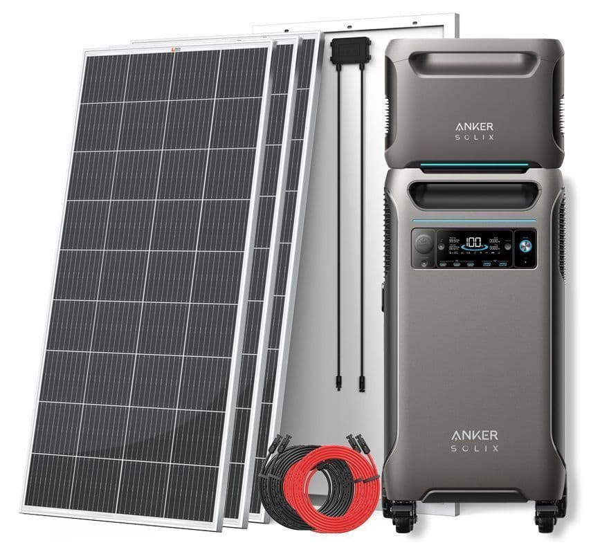 Anker SOLIX F3800 Solar Generator with Expansion Battery - 7680Wh - With 4x 200W Rich Solar Panels