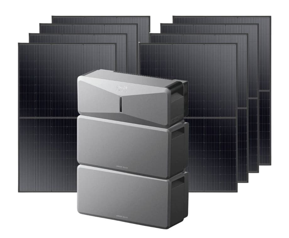 Anker SOLIX E10 Smart Home Solar Backup with 2x Expansion Batteries - 12kWh and 3200 Watts of Solar