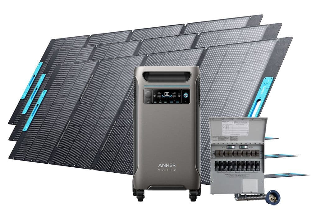 Anker SOLIX F3800 Solar Generator Home Transfer Kit - 3840Wh - With 3x 400W Solar Panels