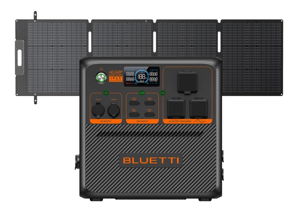Bluetti AC240P Portable Power Station - 1843Wh - 2400W - Includes 350W Solar Panel