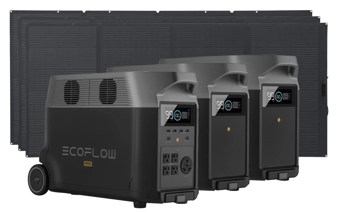 EcoFlow Delta Pro 10.8 kWh Home Storage Kit - With 1200 Watts of Solar