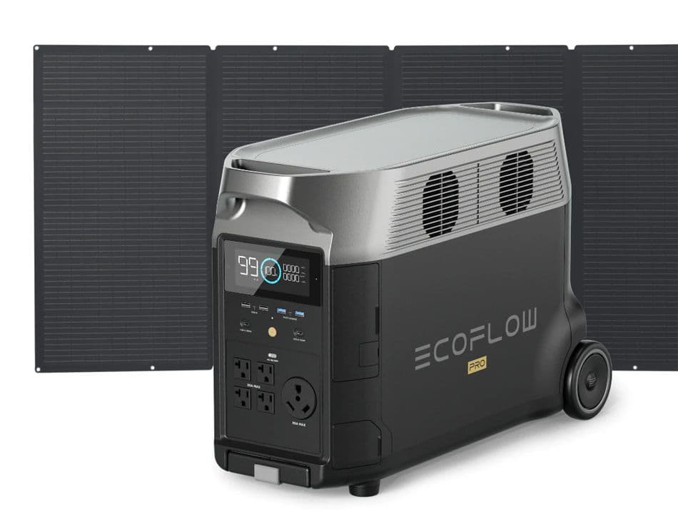 EcoFlow Delta Pro Portable Solar Generator Kit - With 400 Watts of Solar