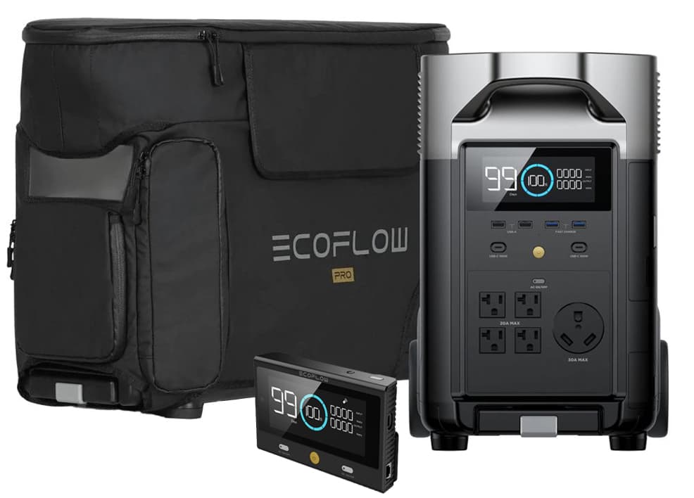 EcoFlow Delta Pro Portable Power Station with Lightweight Pro Bag & Remote Control