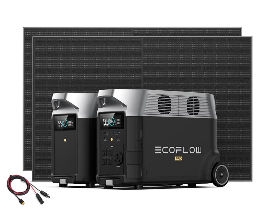 EcoFlow Delta Pro Power Station & Expansion Battery Kit with 2x 400 Watt Rigid Solar Panels