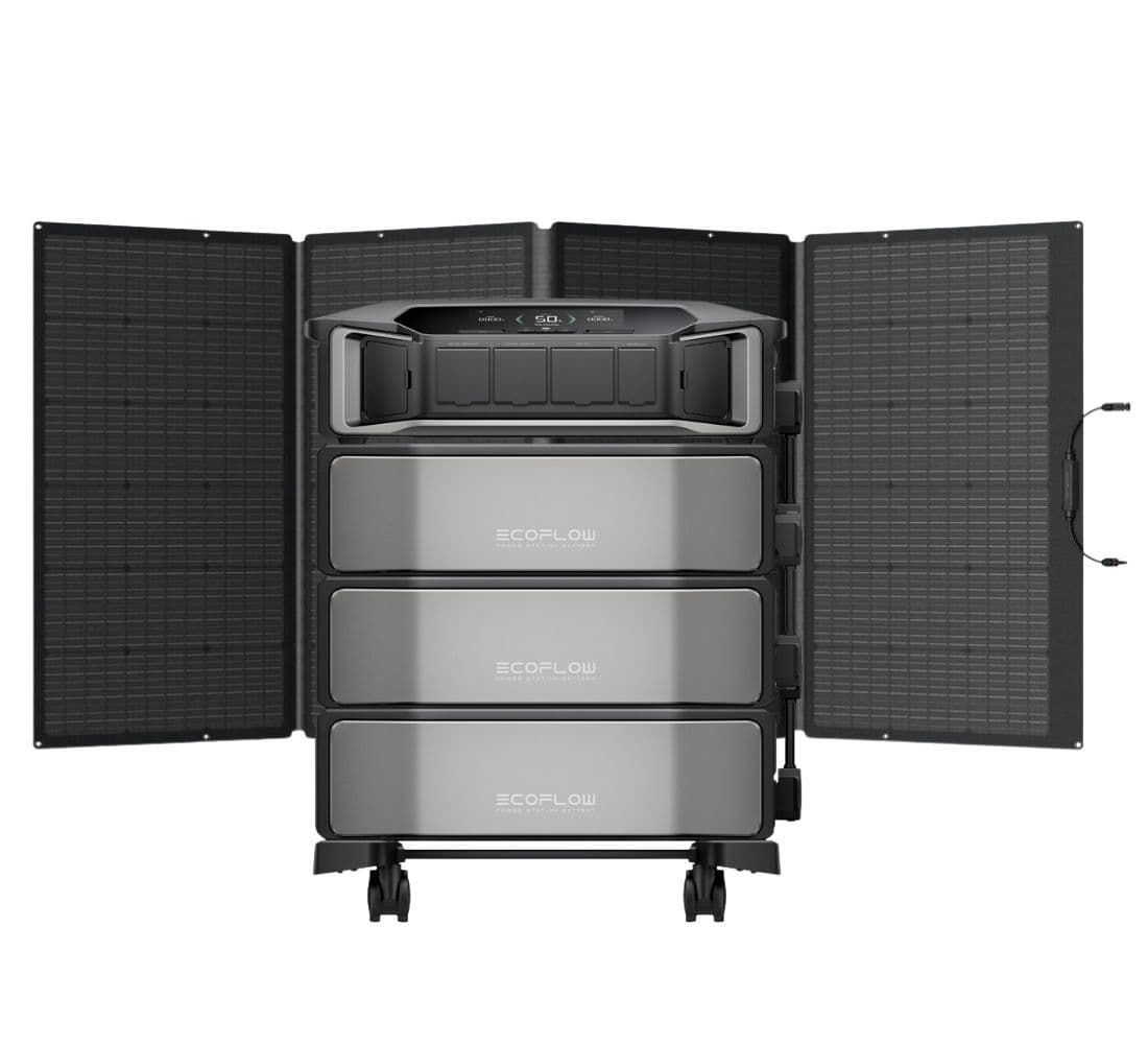 Ecoflow Delta Pro Ultra Powerstation with 3x Expansion Batteries and the Ecoflow Foldable 400W Solar Panel