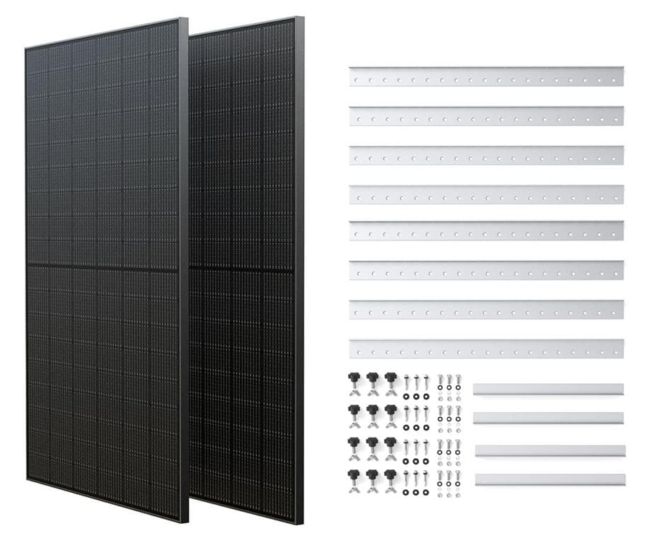 EcoFlow 2 Pack 400W Rigid Solar Panels with Tilt Mount Brackets