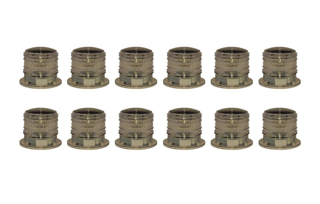 Solar Marine Beacon Light with Magnetic Base - Constant Operation - 12 Pack