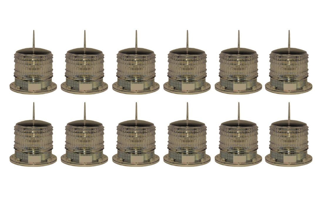 Solar Marine Beacon Light - Constant Operation - 12 Pack
