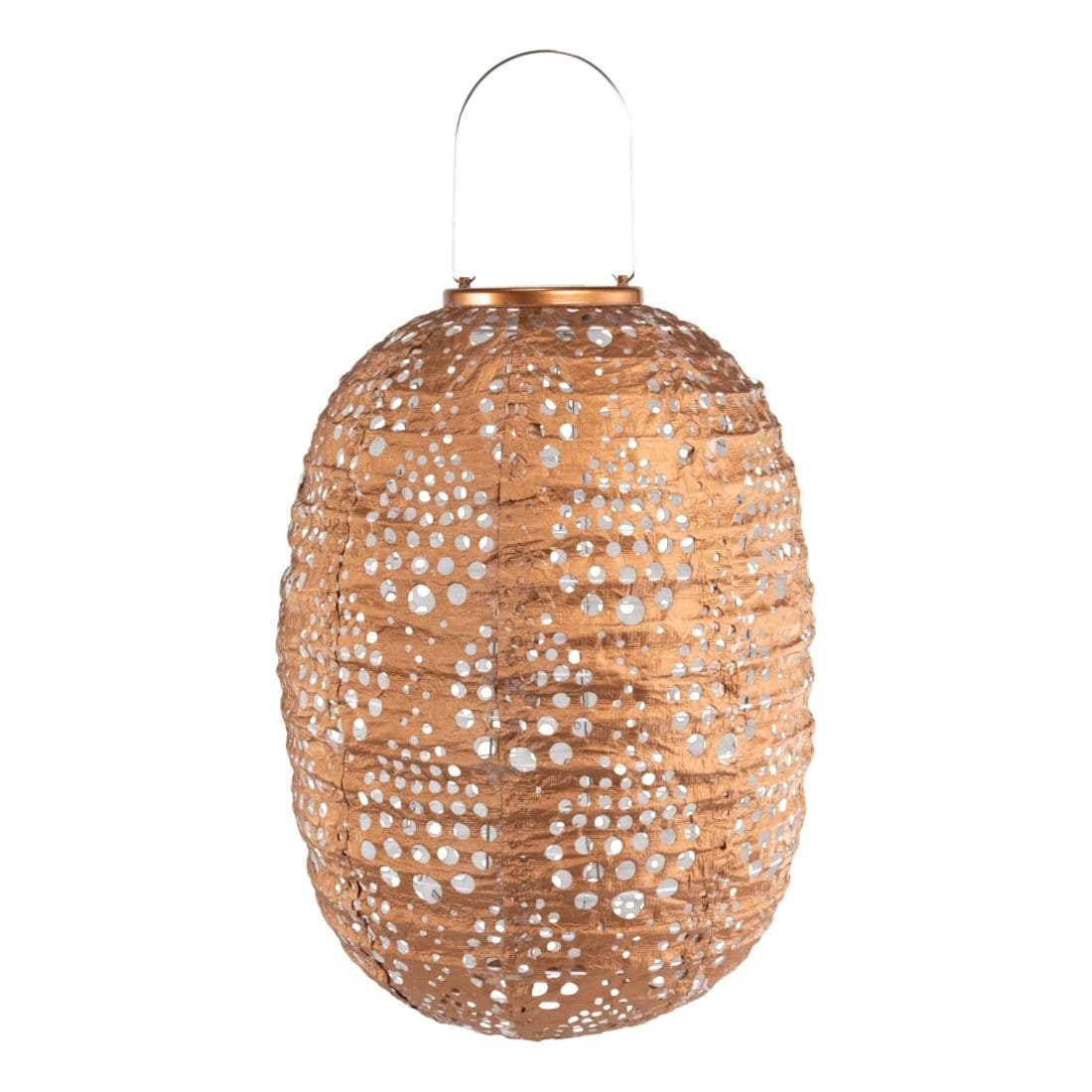 Stella Luxe Barrel Dewdrop Copper LED Lantern - Battery Powered