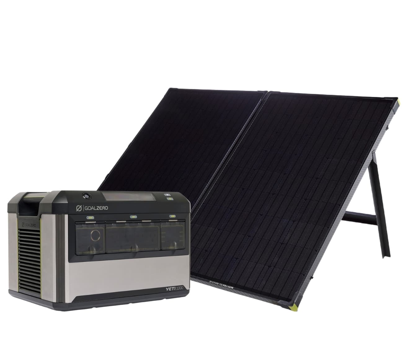 Goal Zero 6G New Yeti 1000 Portable Solar Generator Featuring Boulder 200 Briefcase Solar Panel 2G and Carrying Bags