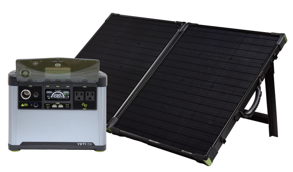Goal Zero Yeti 700 Portable Solar Generator with Boulder 100 Briefcase Panel