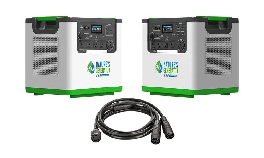 2x Natures Generator Lithium 3600 Portable Power Station - 7200W - 240V