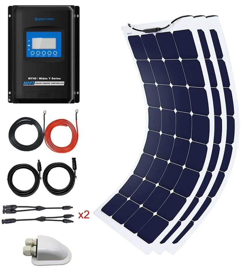 ACO Power 330 Watt Flexible Panel Solar Marine Kit
