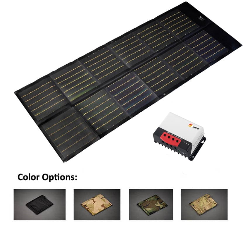 75 Watt Portable 12V Solar Charger with 20 Amp Charge Controller - Military Grade