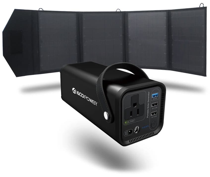 ACO Power 154Wh Portable Solar Generator Kit with 50 Watt Solar Panel