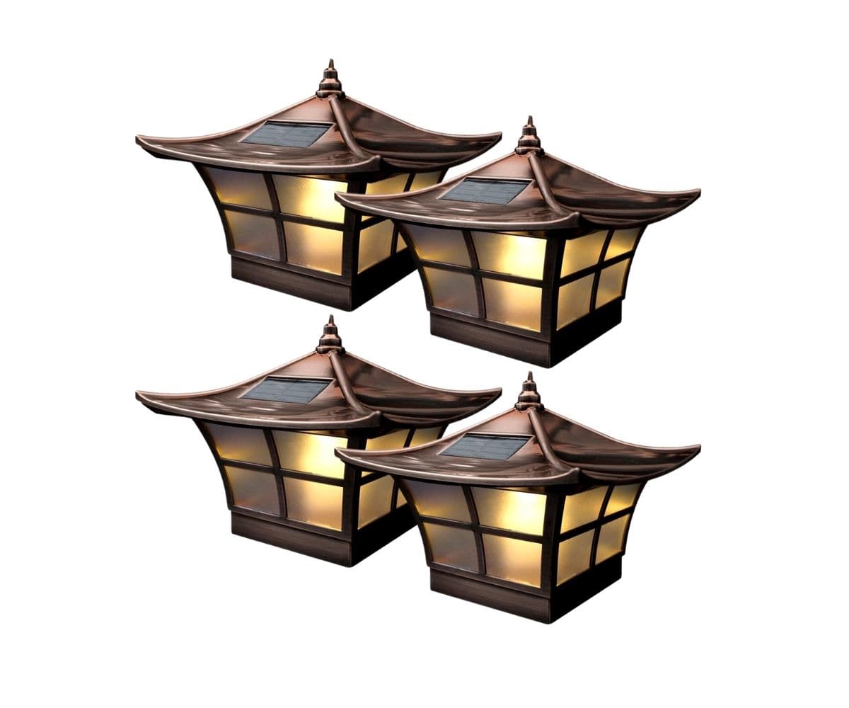 Classy Caps Ambience Solar Copper Post Cap Light - 4 Pack