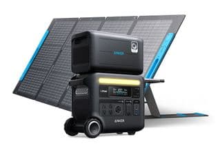 Anker SOLIX F2600 Portable Solar Generator and Expansion Battery with 200W Anker Solar Panel - 4608Wh - 2400W