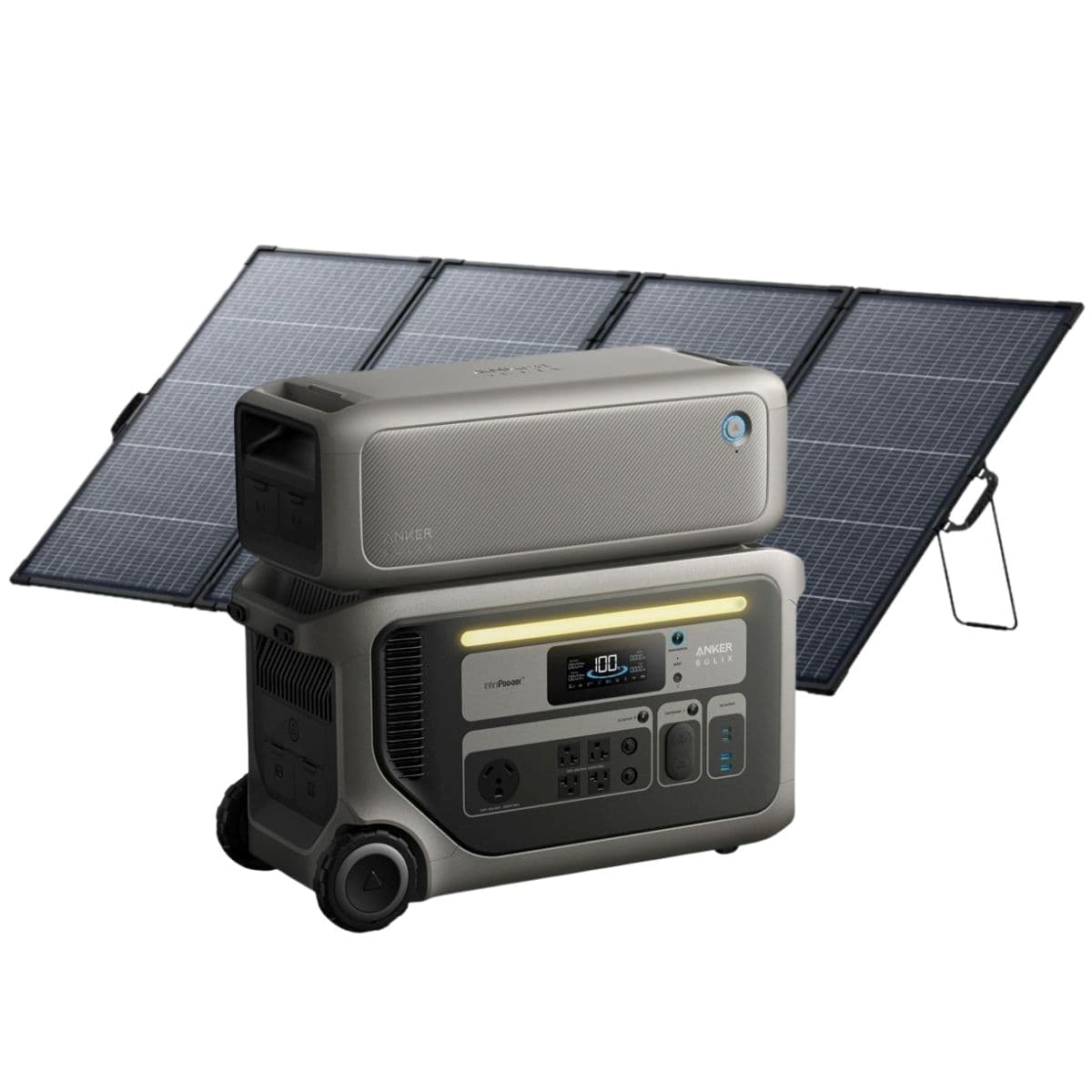 Anker SOLIX F3000 Portable Solar Generator Kit with BP3000 Expansion Battery (6144Wh) and PS400 Bifacial Portable Solar Panel