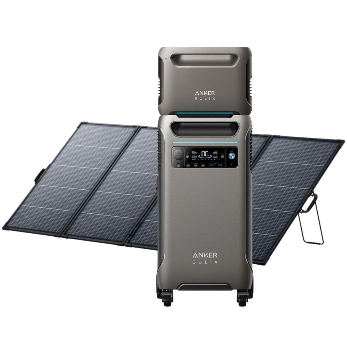 Anker SOLIX F3800 Portable Power Station with Expansion Battery and 400W Bifacial Portable Solar Panel - 7680 Watt Hours