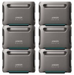 6x Anker SOLIX F3800 Expansion Battery - 3840 Watt Hours