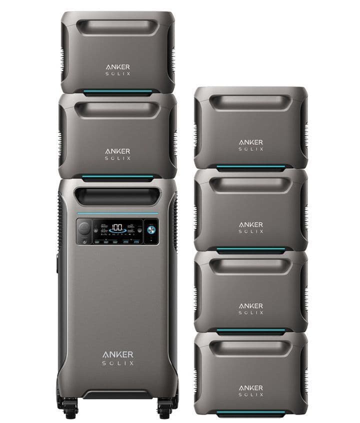 Anker SOLIX F3800 Portable Power Station with 6x Expansion Batteries - 26.88 KWh