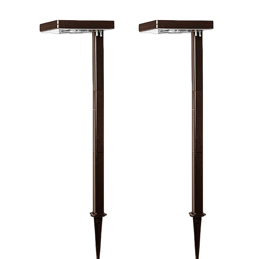 Gama Sonic Contemporary Square Solar Path Light in Bronze - 2 Pack