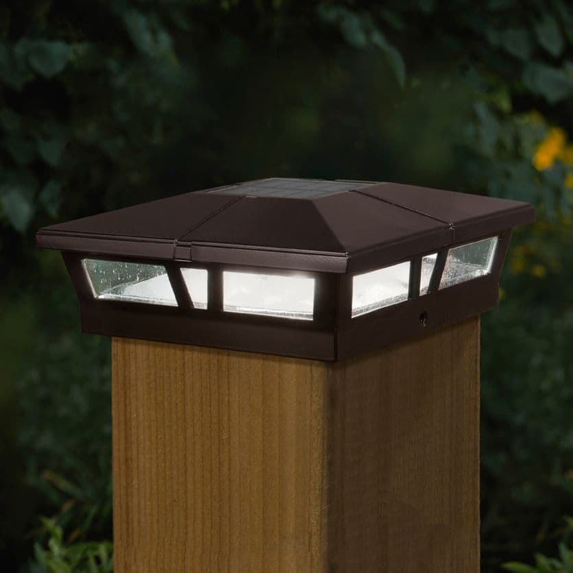 Classy Caps Cambridge Solar Post Cap for 6 x 6 Posts - Brown