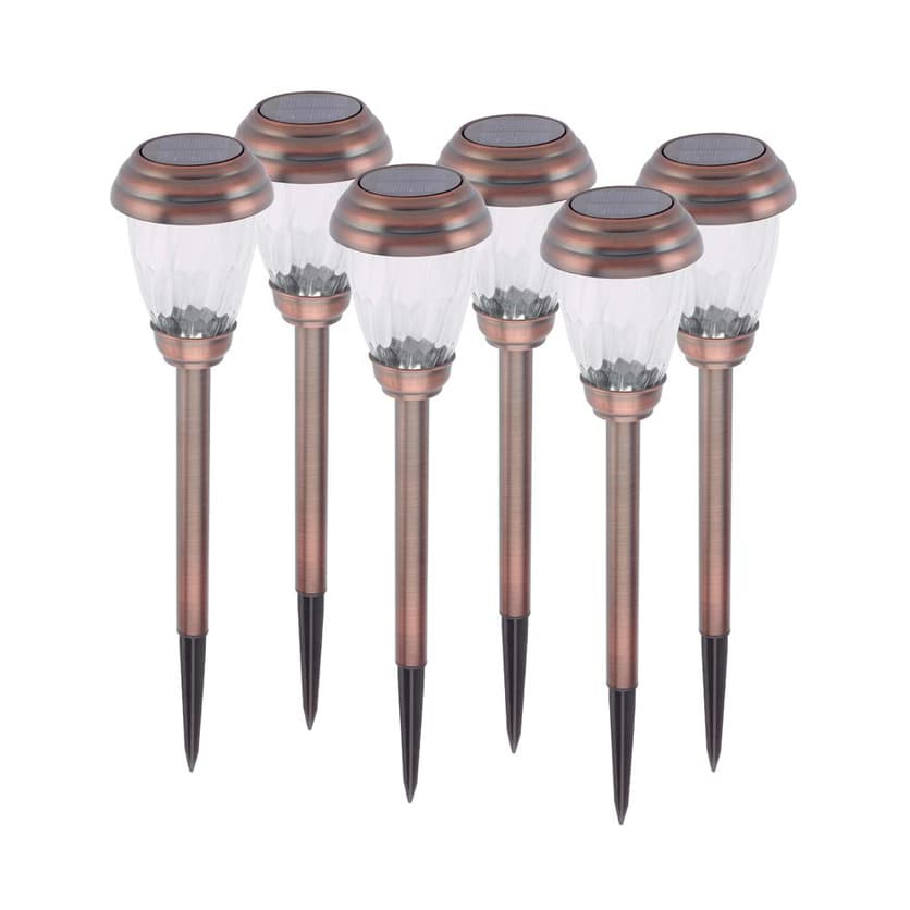 Charleston Solar Antique Bronze LED Pathway Lights 6-Pack