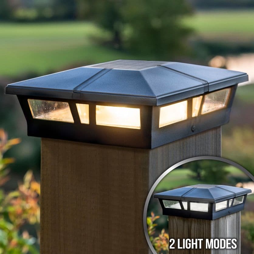 Classy Caps Cambridge Solar Post Cap for 6 x 6 Posts - Black