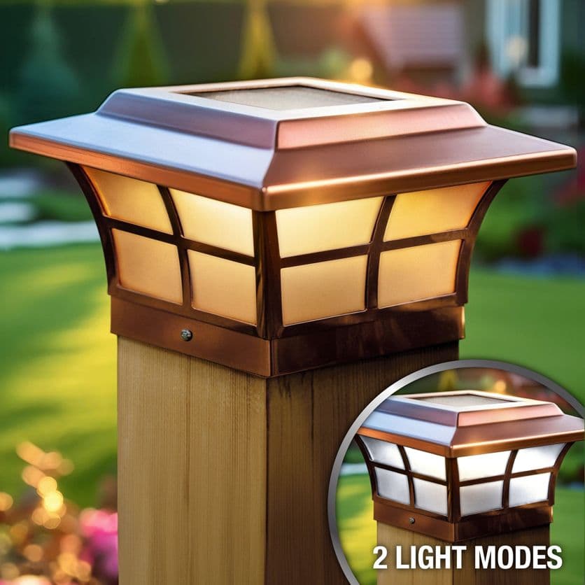 Classy Caps Copper Electroplated Prestige Solar Post Cap for 6x6 Posts