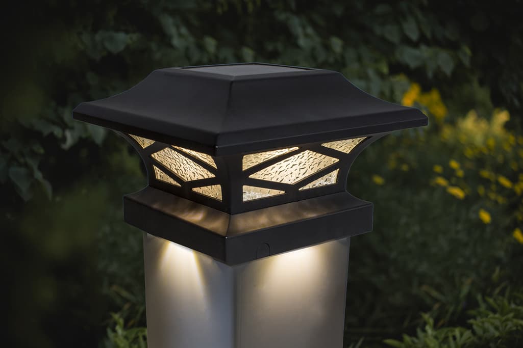 Classy Caps Kingsbridge Black Dual Lighted Solar Post Cap