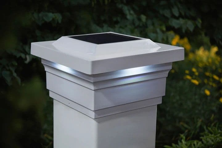 Classy Caps Majestic White Solar Post Cap for 5" x 5" Posts
