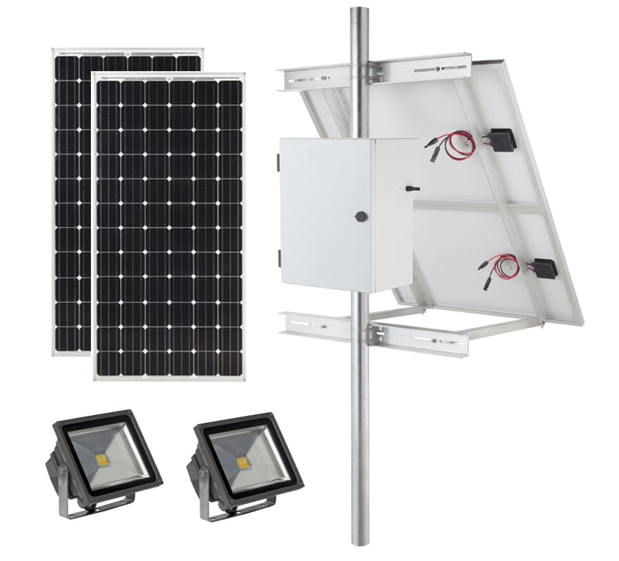 Earthtech Products Commercial Solar Flag Pole Lighting Kit for Flagpoles Up to 30 Feet - 2 Lights (4800 Total Lumens)