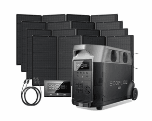 EcoFlow Delta Pro Portable Solar Generator Kit - With 1600 Watts of Solar - Free Remote Control and Extension Cable Included