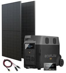 EcoFlow Delta Pro Portable Rigid Solar Generator Kit - With 2 - 400 Watt Rigid Ecoflow Solar Panels & Free Remote Control