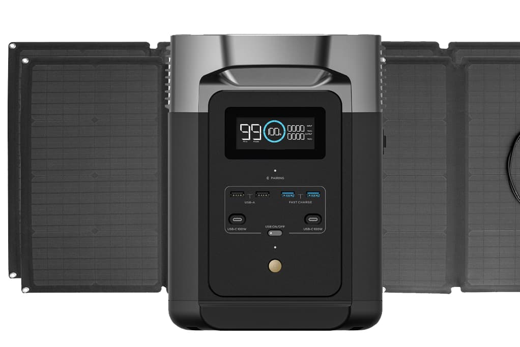 EcoFlow Delta 2 Portable Solar Generator Kit - With 320 Watts of Solar