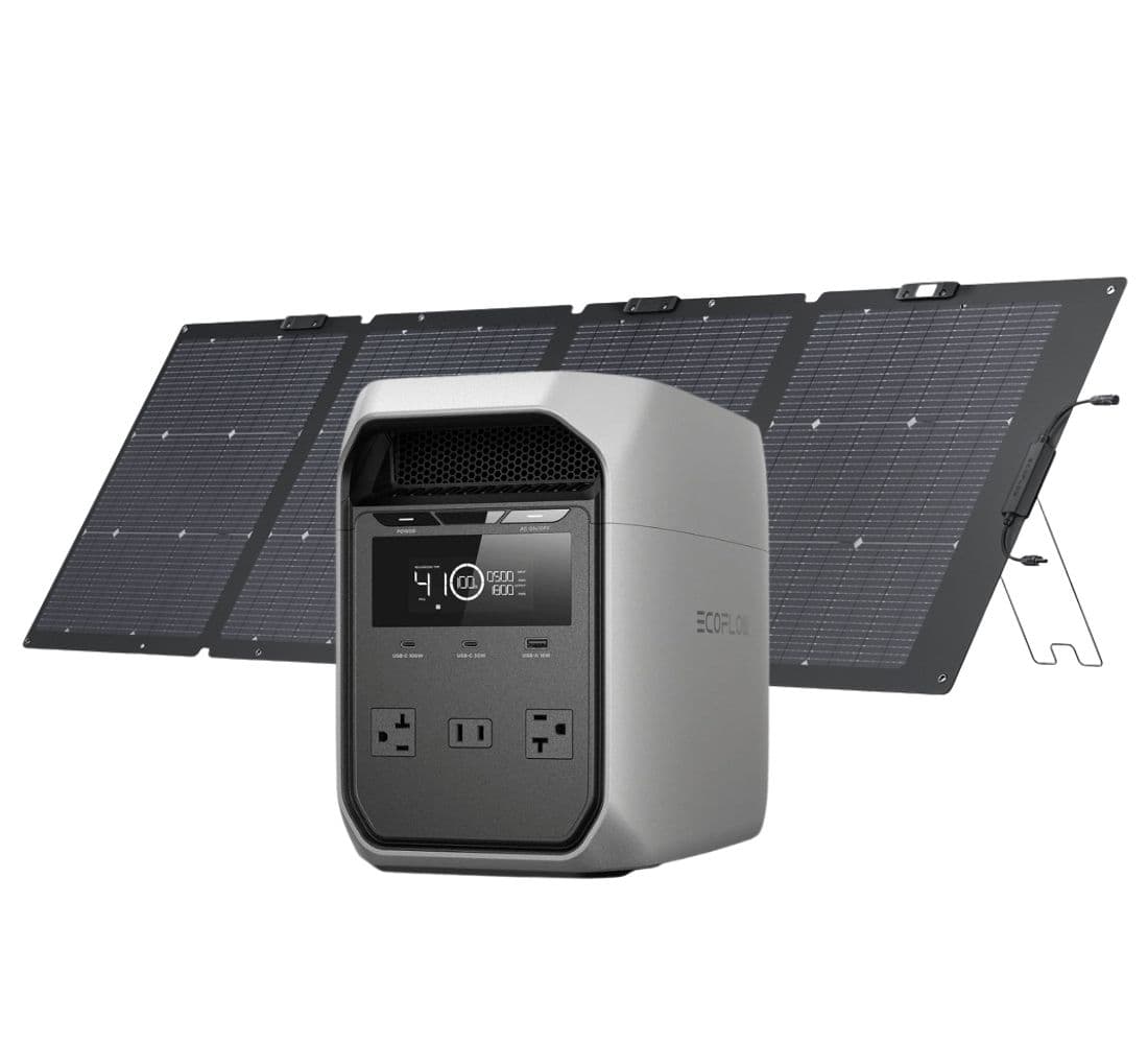 EcoFlow Delta 3 Classic Portable Powerstation with 220W Bifacial Portable Solar Panel