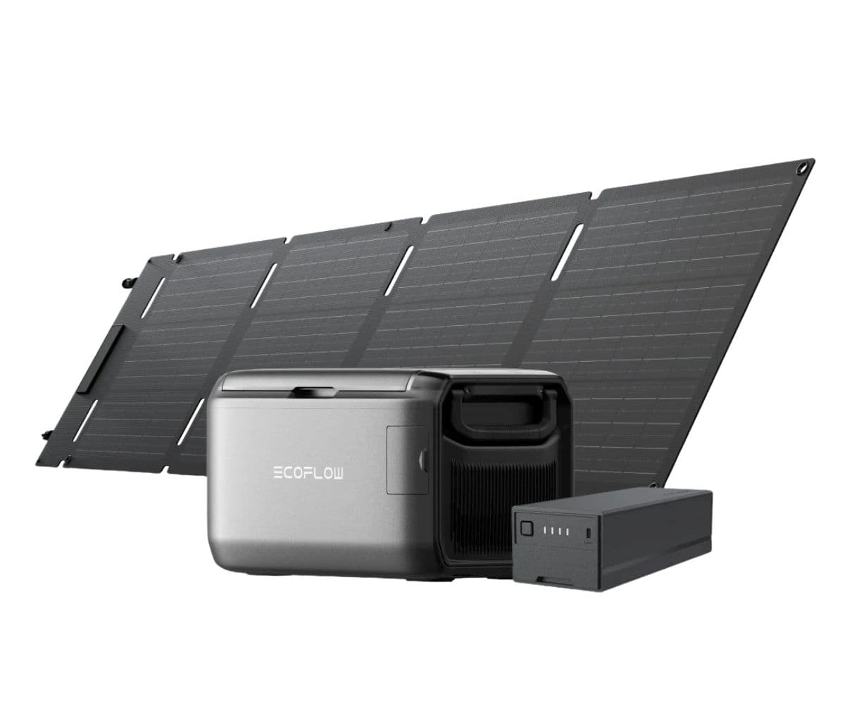 EcoFlow Glacier Classic Portable Fridge Freezer (35L) with Plug-in Battery and 60W Portable Solar Panel