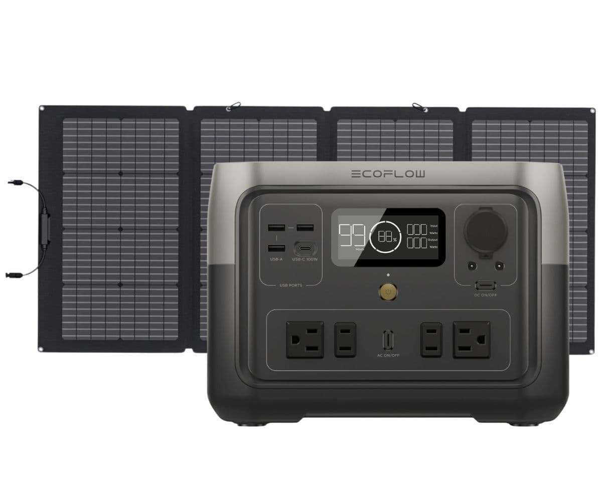 EcoFlow River 2 Max Generator Kit with 220W Bifacial Solar Panel