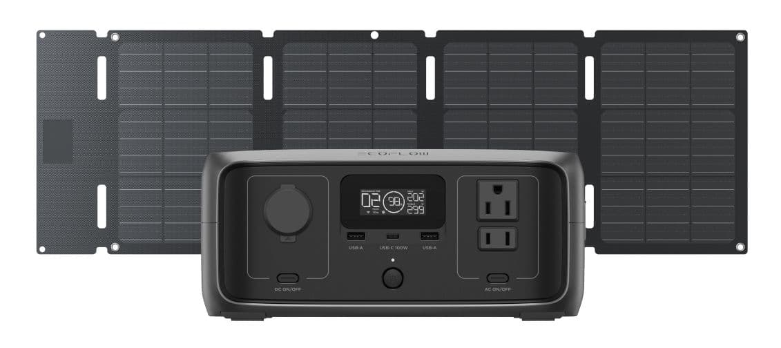 Ecoflow River 3 Portable Solar Generator Kit - With 45W Foldable Solar Panel