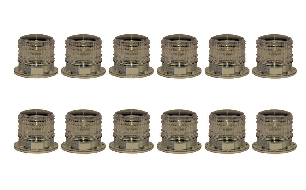 Solar Marine Beacon Light with Magnetic Base - Flashing Operation - 12 Pack