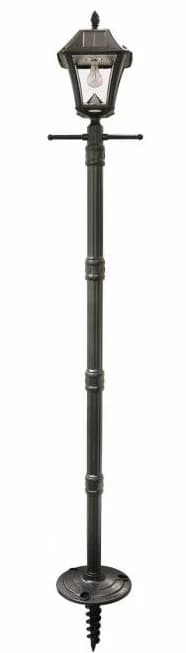 Gama Sonic Baytown II Bulb Solar Lamp Post with EZ-Anchor Base in Black