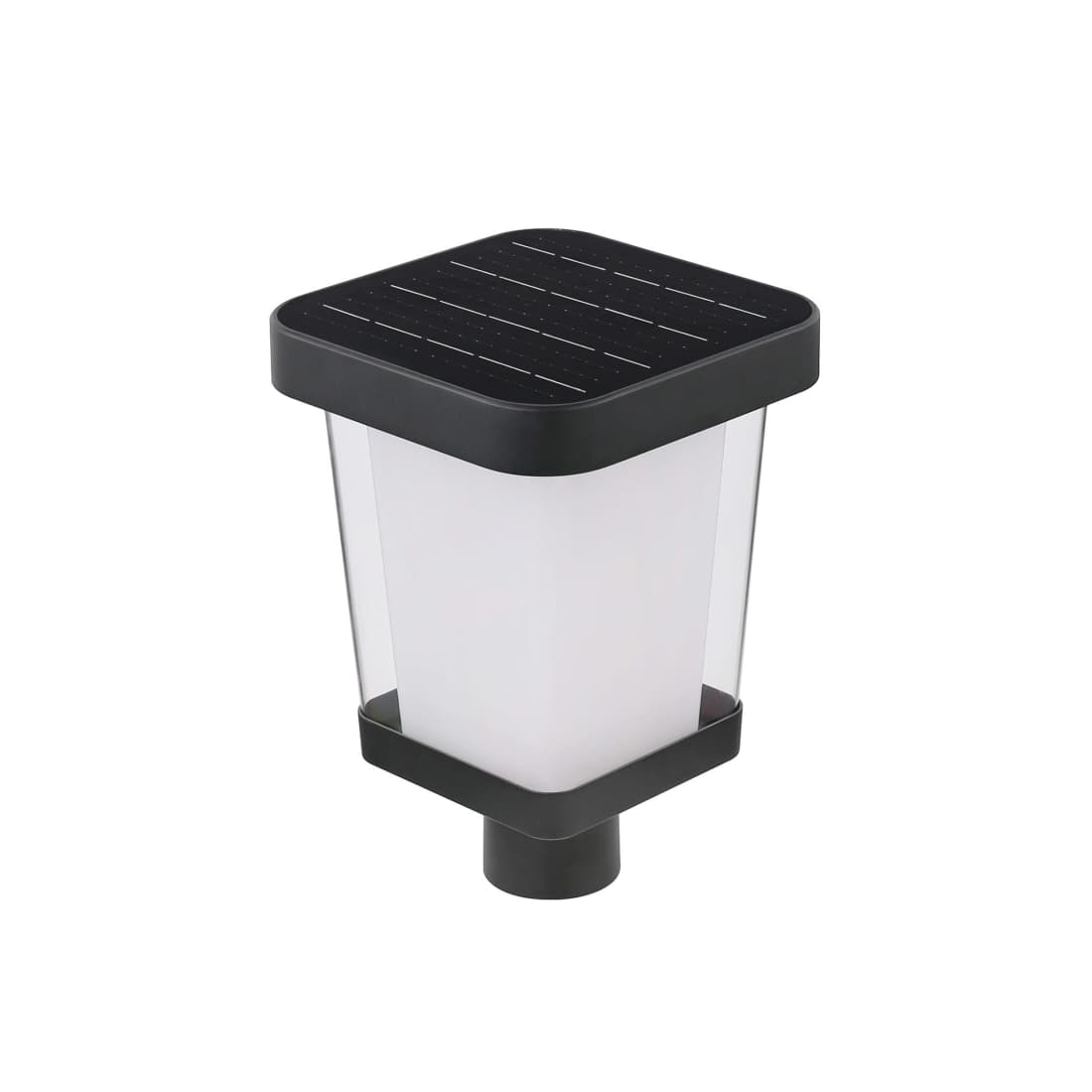Gama Sonic Halo Solar Post Light - 300 Lumen Dual-Color LED Outdoor Fixture for 3 Inch Posts