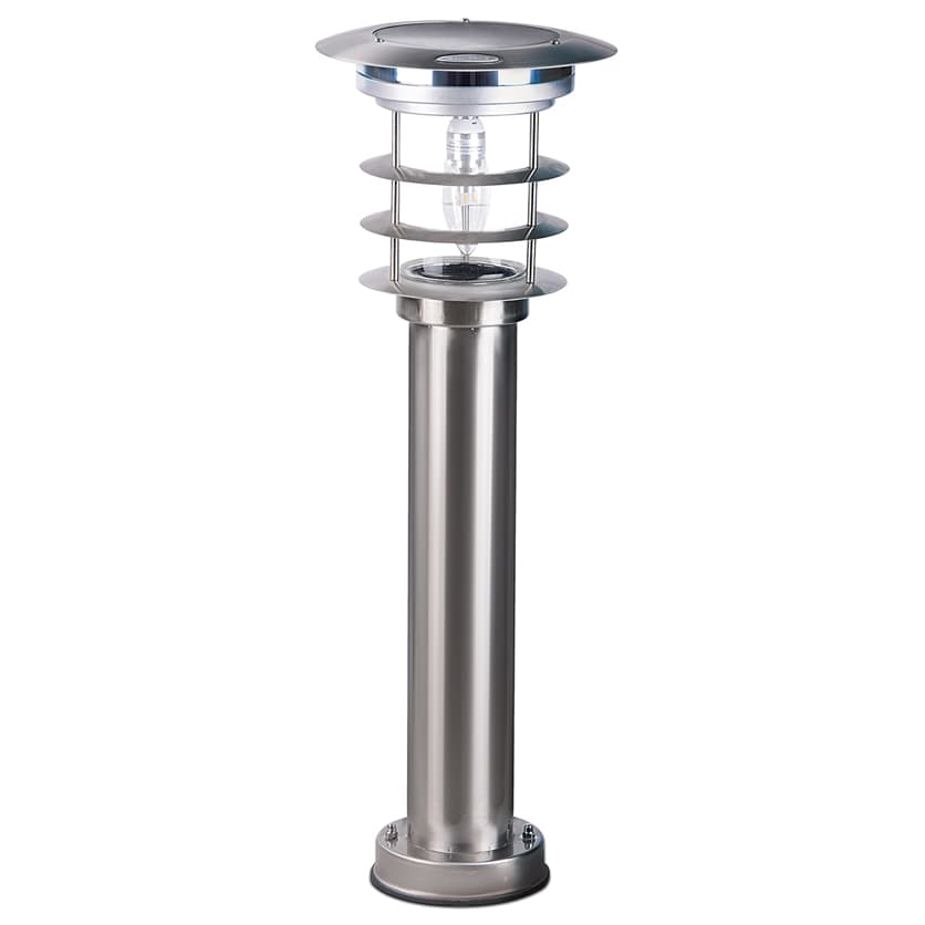 Gama Sonic Stainless Steel Bollard Solar Lamp with EZ Anchor Base