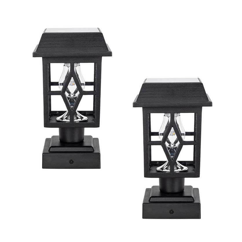 Gama Sonic Luna II Solar Post Cap / Pier Mount Light - 2 Pack