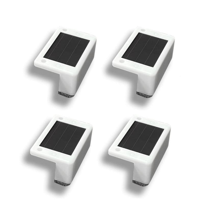 Maxsa Innovations Solar Powered Deck Lights - 4 Pack - White Finish