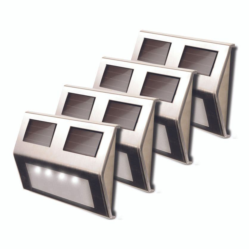 Maxsa Innovations Solar Powered Metal Deck Lights - 4 Pack