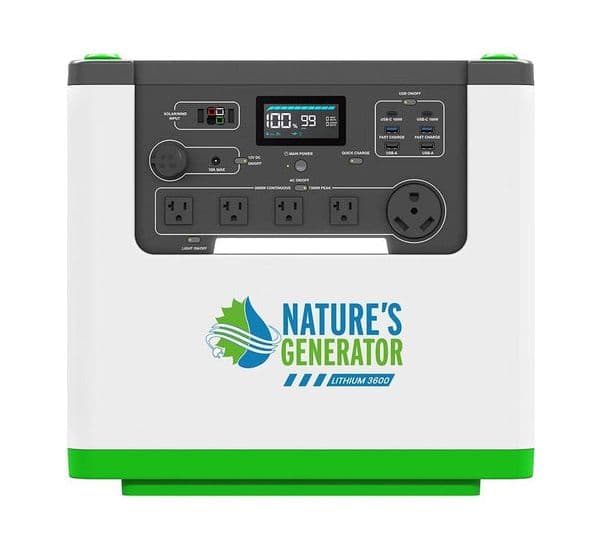 Natures Generator Lithium 3600 Portable Power Station